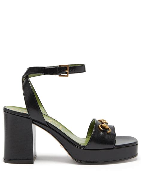 gucci women's leather sandal with horsebit|Gucci Horsebit platform sandal.